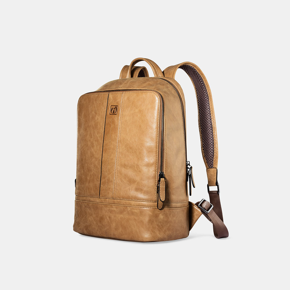 Fashion Genuine Leather Zipper Backpack Bags