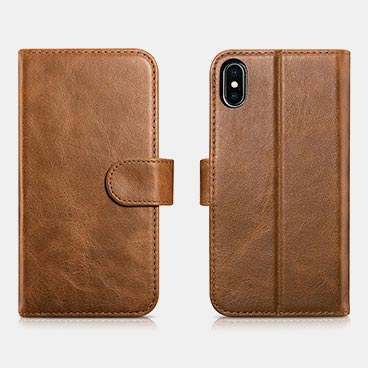 iPhone X/XS Detachable Genuine leather Wallet Case