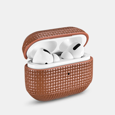 Airpods Pro Woven Pattern Real Leather Protective Case