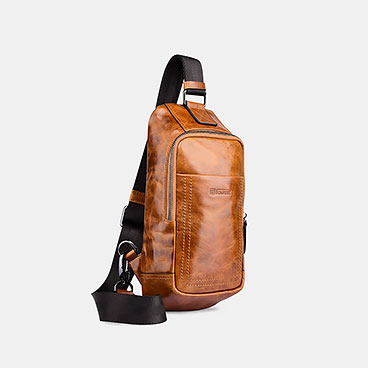 Vintage Oil Wax Real Leather Shoulder Sling Backpack