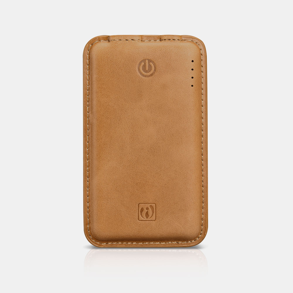  4400mAh Genuine Leather Portable Power Bank