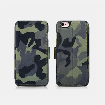 Camouflage Wallet Case with Two Credit Cards Slot Design For iPhone 6/6S