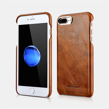 Metal Warrior Oil Wax Real Leather Back Case For iPhone 7 Plus/8 Plus