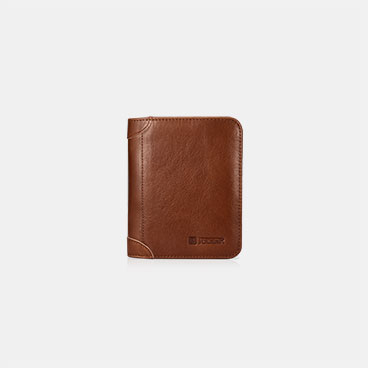 Vegetable Tanned Leather Multifunction Wallet with One ID Window and Eight Card Slots