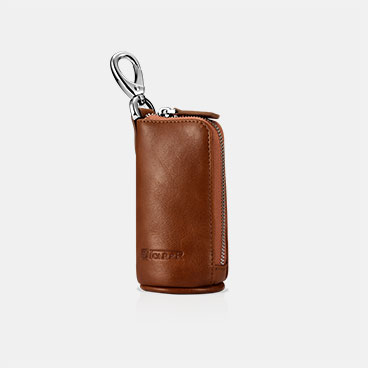 Vegetable Tanned Leather Zipper Key and Pocket Money Holder
