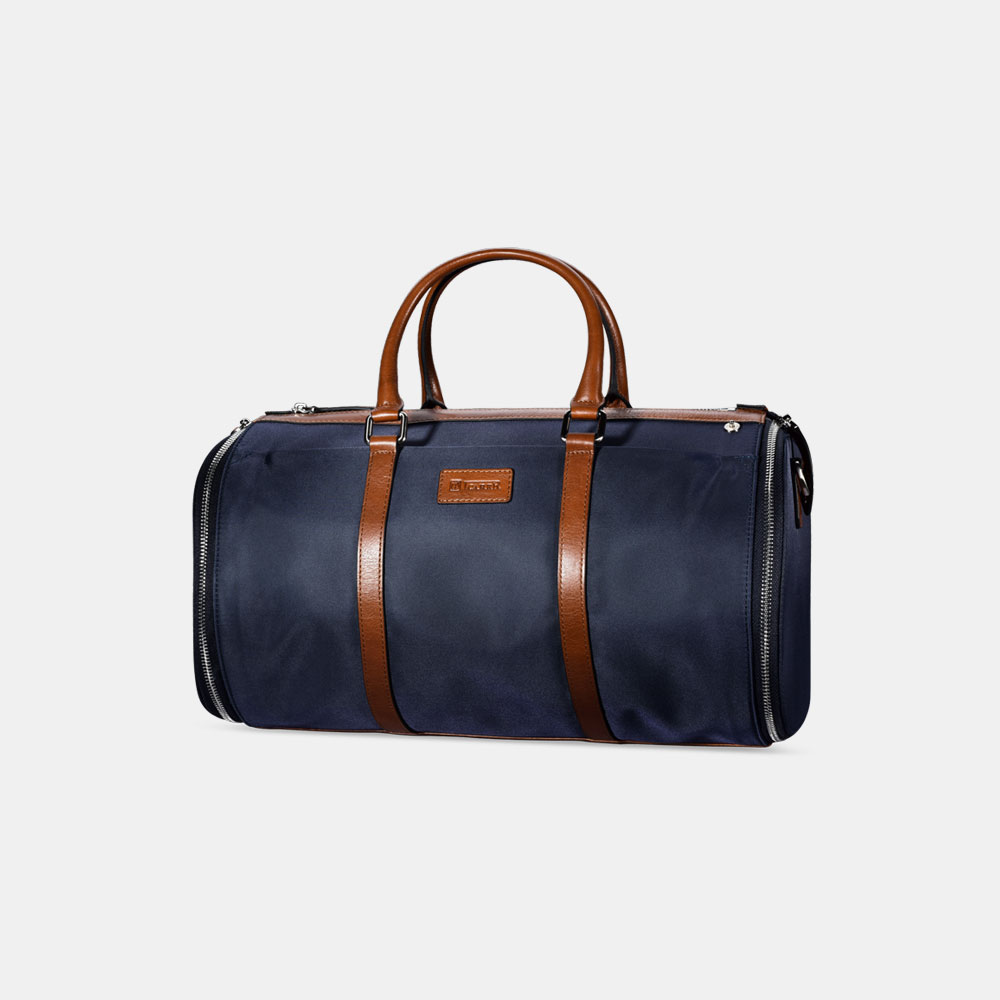 Classic Top Fabric and Genuine Leather Travel handbag and Business Handbag(Dual-use)