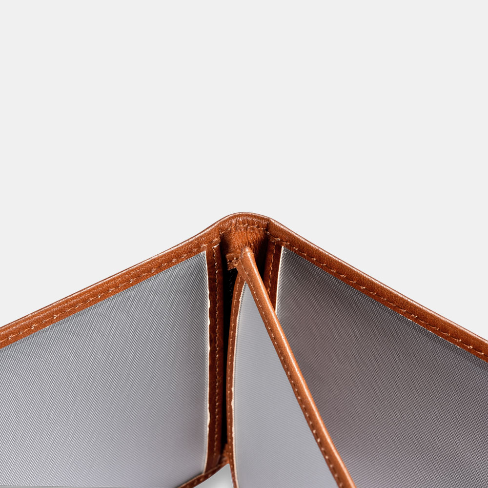 vegetable tanned leather driver license slim card holder with id