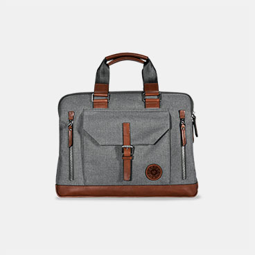 Classic Top Fabric and Genuine Leather Business Handbag Briefcase Shoulder Messenger Satchel Bag