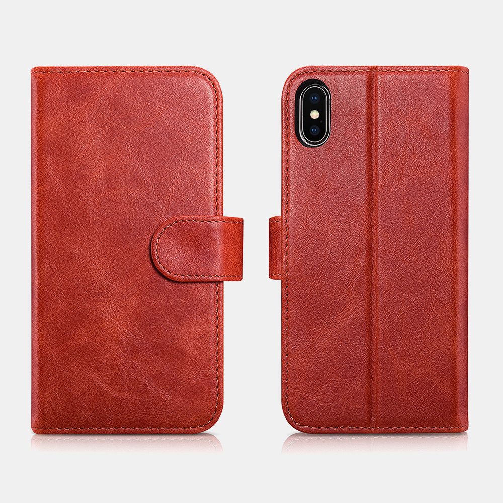 iPhone X/XS Detachable Genuine leather Wallet Case