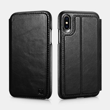 iPhone X/XS Distinguished  Series Real Leather Detachable 2 in 1 Wallet Folio Case with  Magnetic Closure