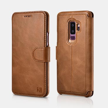 Samsung S9 plus Distinguished Series Real Leather Detachable 2 in 1 Wallet Folio Case with Magnetic closure