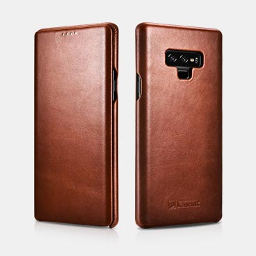 Note 9 Curved Edge Real Leather Flip Case