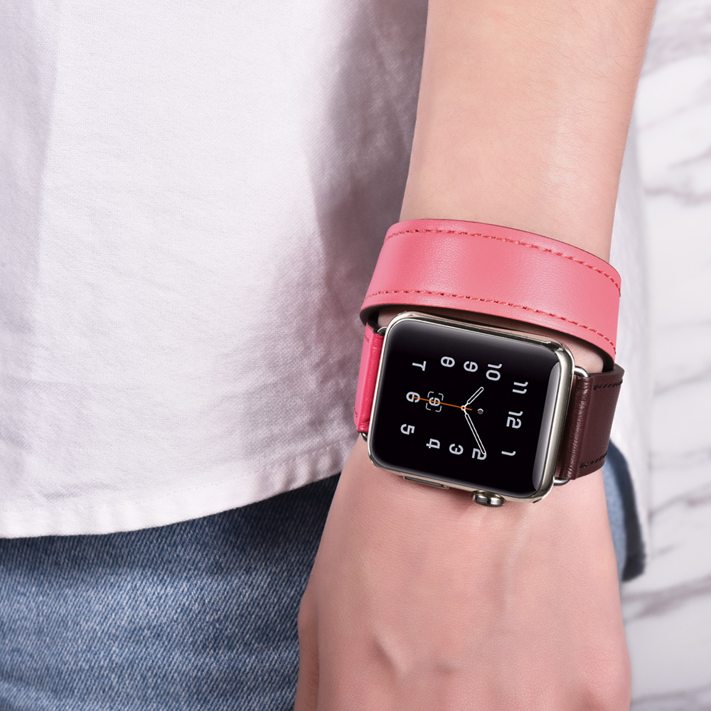 pink hermes apple watch band