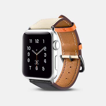 40mm/38mm Custom Handmade Leather Apple Watch Band Hermes Cow Leather Single Tour 