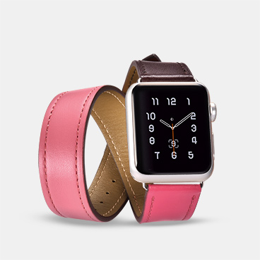 40mm/38mm Wholesale Apple Watch Band Supplier Hermes Cow Leather Double Tour