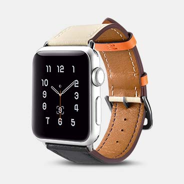 44mm/42mm Custom Apple Watch Straps Hermes Cow Leather Single Tour