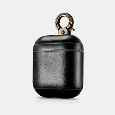 Factory Wholesale Custom Genuine Leather AirPods Protective Case With Metal Hook