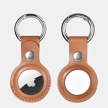 Airtag Case Real Nappa Leather(Short Style+Metal Ring)