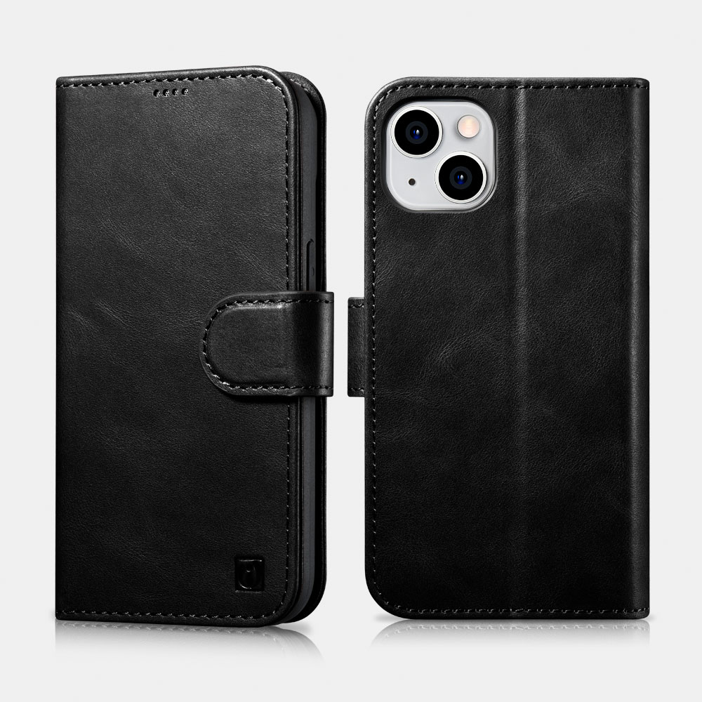 iPhone 14 Oil Wax Premium Leather Detachable 2 in 1 Wallet Phone Case with RFID (6.1 inch)